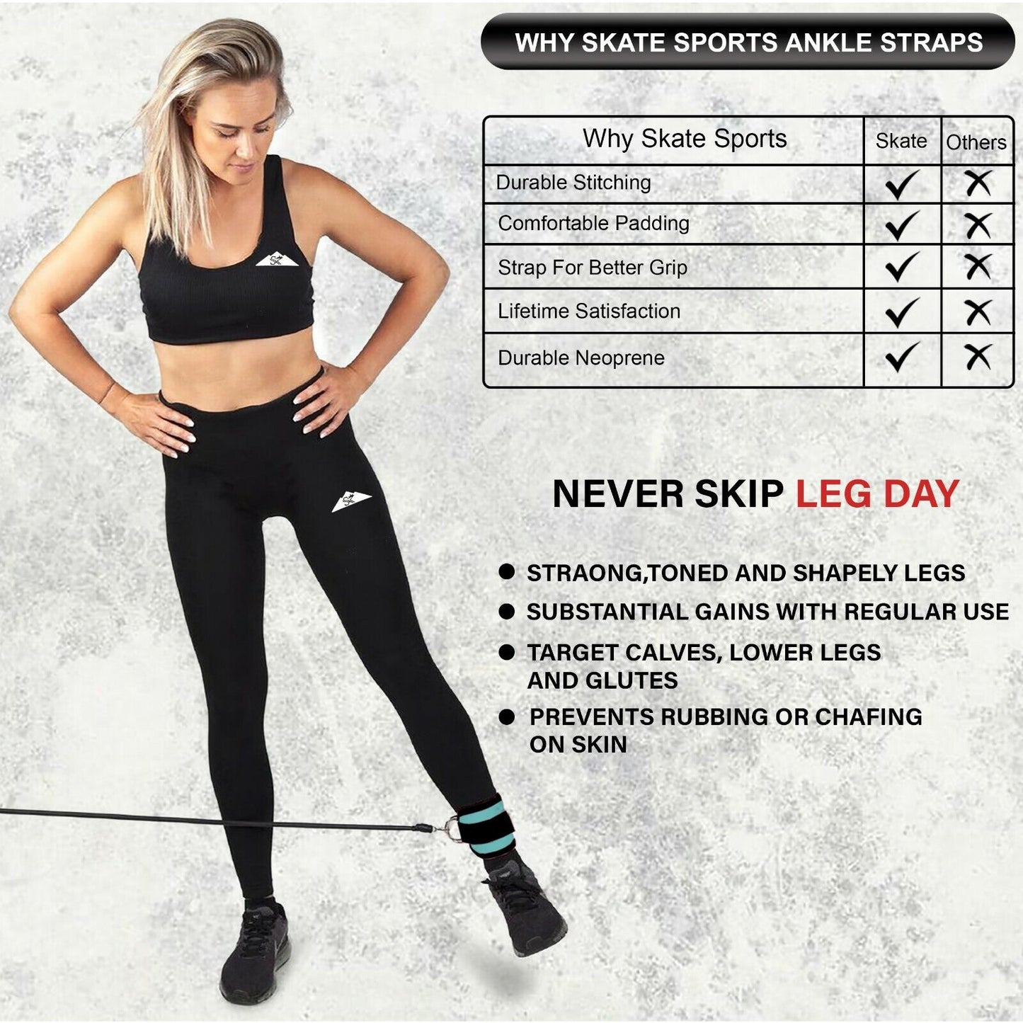 Best Fitness Ankle Straps for Cable Machines 1Pcs Gym Cuff for Kickback Workout