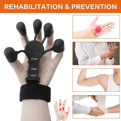 Silicone Hand Grip Enhancer Thumb Exerciser Stretcher Finger Trainer Rock Climbing Grip Strength Forearm Exerciser Strengthener